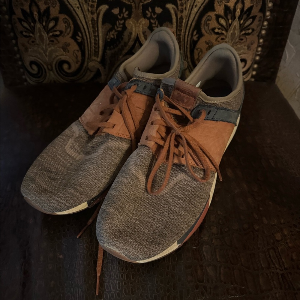New Balance Gray and Brown Athletic Shoes